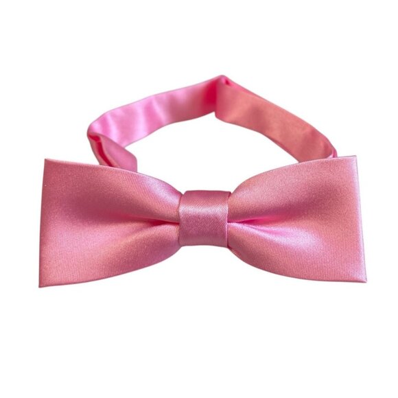 Little Boy's Pink Satin Adjustable Bow Tie - Picture 1 of 2